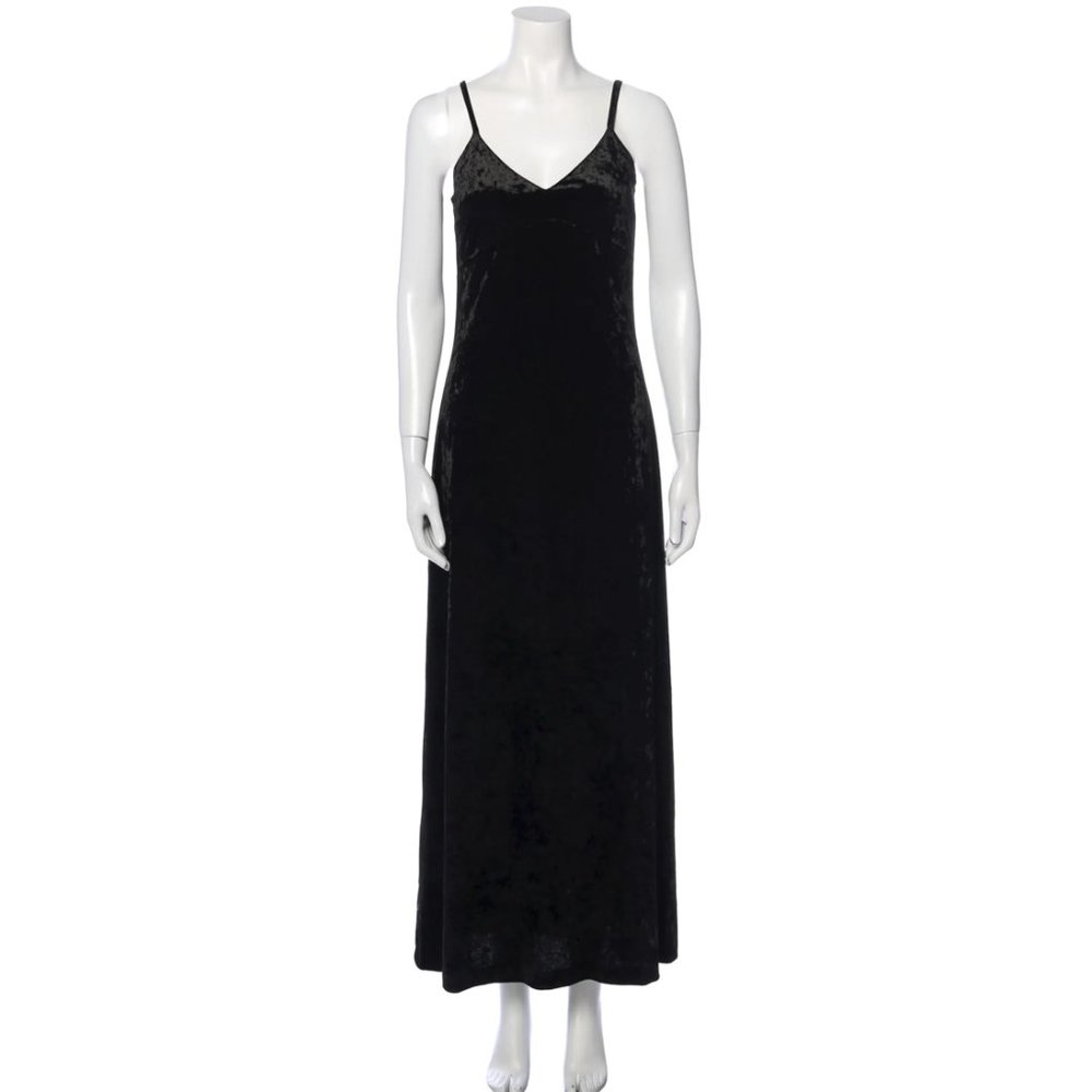 Micheal Kors Serita Maxi Slip Dress Black Velvet US Small
